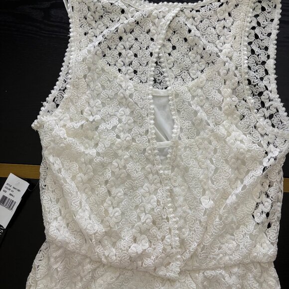 As U Wish Fully Lined All Over Lace Dress Cream (Close to White) Size Small NWT - Picture 4 of 8